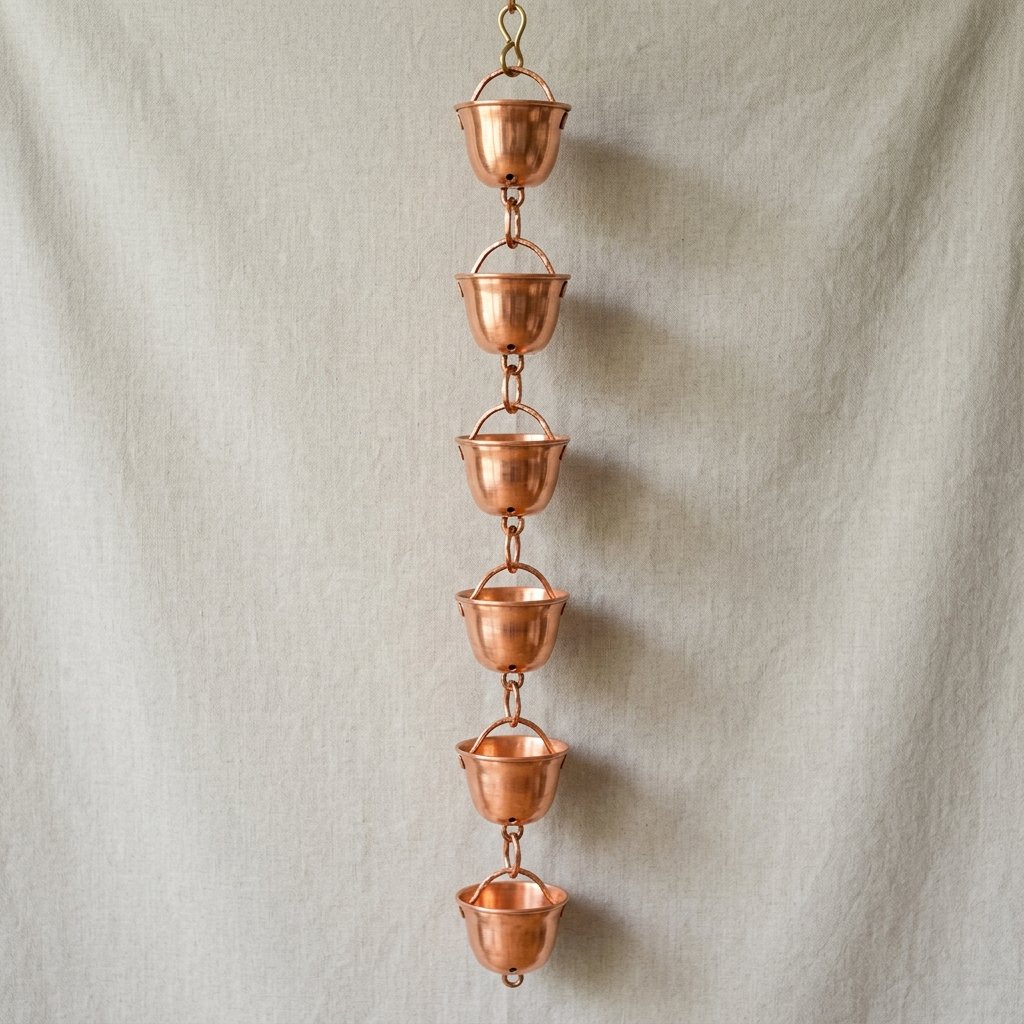 Copper Rain Chain, 8.5 ft