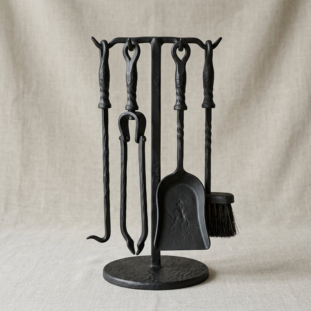 Cast Iron Fireplace Tool Set, 4 pc