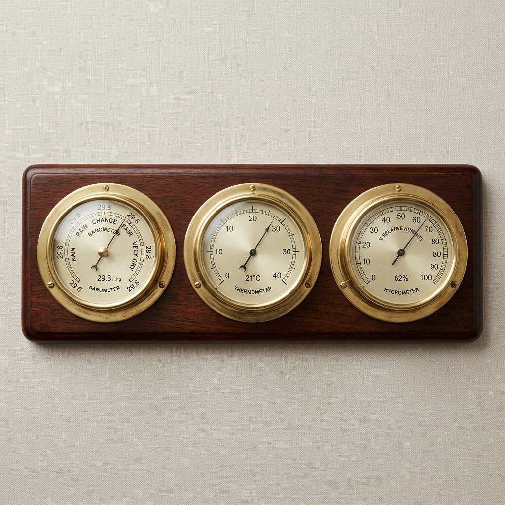Weather Station, Brass & Glass