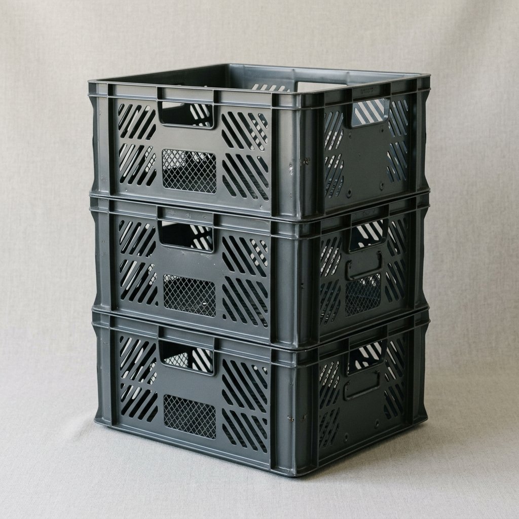 Stackable Steel Crate, Set of 3