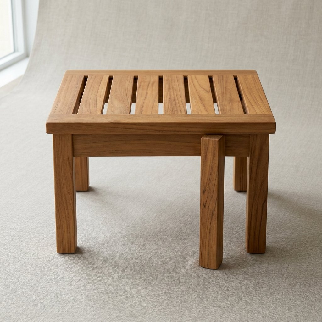 Oiled Teak Footstool